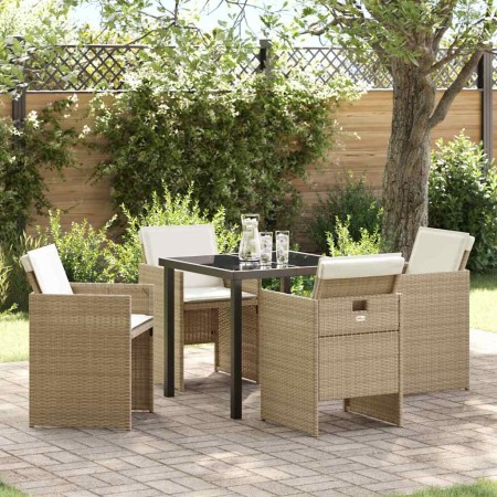 Conjunto de Comedor de Jardín 5 pcs Beige ratán sintético en Sillas de jardín | Comprar online en Foru.es
