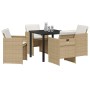 Conjunto de Comedor de Jardín 5 pcs Beige ratán sintético en Sillas de jardín | Comprar online en Foru.es