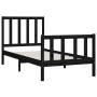 Estructura de cama madera maciza negro 100x200 cm de vidaXL, Camas y somieres - Ref: Foro24-3106827, Precio: 129,48 €, Descue...