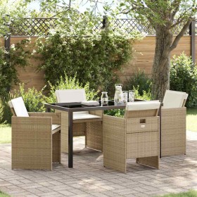 Conjunto de Comedor de Jardín 5 pcs Beige ratán sintético en Sillas de jardín | Comprar online en Foru.es