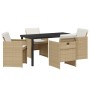 Conjunto de Comedor de Jardín 5 pcs Beige ratán sintético en Sillas de jardín | Comprar online en Foru.es