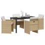 Conjunto de Comedor de Jardín 5 pcs Beige ratán sintético en Sillas de jardín | Comprar online en Foru.es