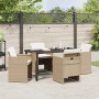 Conjunto de Comedor de Jardín 5 pcs Beige ratán sintético en Sillas de jardín | Comprar online en Foru.es
