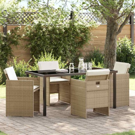 Conjunto de Comedor de Jardín 5 pcs Beige ratán sintético en Sillas de jardín | Comprar online en Foru.es