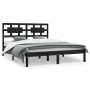 Estructura de cama de madera maciza de pino negra 200x200 cm de vidaXL, Camas y somieres - Ref: Foro24-3107377, Precio: 163,9...