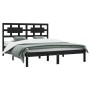 Estructura de cama de madera maciza de pino negra 200x200 cm de vidaXL, Camas y somieres - Ref: Foro24-3107377, Precio: 163,9...