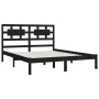 Estructura de cama de madera maciza de pino negra 200x200 cm de vidaXL, Camas y somieres - Ref: Foro24-3107377, Precio: 163,9...