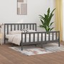 Estructura de cama de madera maciza gris 200x200 cm de vidaXL, Camas y somieres - Ref: Foro24-3106855, Precio: 166,25 €, Desc...
