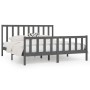 Estructura de cama de madera maciza gris 200x200 cm de vidaXL, Camas y somieres - Ref: Foro24-3106855, Precio: 166,25 €, Desc...