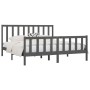 Estructura de cama de madera maciza gris 200x200 cm de vidaXL, Camas y somieres - Ref: Foro24-3106855, Precio: 166,25 €, Desc...