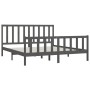 Estructura de cama de madera maciza gris 200x200 cm de vidaXL, Camas y somieres - Ref: Foro24-3106855, Precio: 166,25 €, Desc...