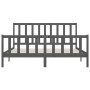 Estructura de cama de madera maciza gris 200x200 cm de vidaXL, Camas y somieres - Ref: Foro24-3106855, Precio: 166,25 €, Desc...
