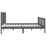 Estructura de cama de madera maciza gris 200x200 cm de vidaXL, Camas y somieres - Ref: Foro24-3106855, Precio: 166,25 €, Desc...