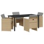 Conjunto de Comedor de Jardín 5 pcs Beige ratán sintético en Sillas de jardín | Comprar online en Foru.es