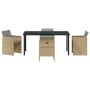 Conjunto de Comedor de Jardín 5 pcs Beige ratán sintético en Sillas de jardín | Comprar online en Foru.es