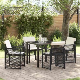 Conjunto de Comedor de Jardín 5 pcs Negro ratán sintético en Mesas de jardín | Comprar online en Foru.es