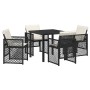 Conjunto de Comedor de Jardín 5 pcs Negro ratán sintético en Mesas de jardín | Comprar online en Foru.es