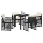 Conjunto de Comedor de Jardín 5 pcs Negro ratán sintético en Mesas de jardín | Comprar online en Foru.es