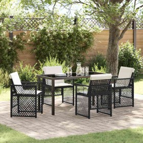 Conjunto de Comedor de Jardín 5 pcs Negro ratán sintético en Mesas de jardín | Comprar online en Foru.es