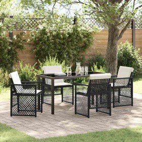 Conjunto de Comedor de Jardín 5 pcs Negro ratán sintético en Mesas de jardín | Comprar online en Foru.es
