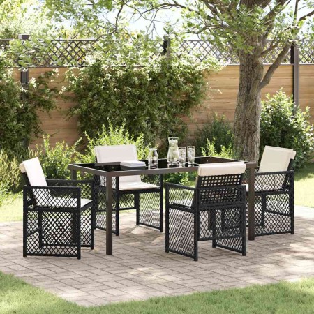 Conjunto de Comedor de Jardín 5 pcs Negro ratán sintético en Mesas de jardín | Comprar online en Foru.es