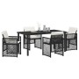 Conjunto de Comedor de Jardín 5 pcs Negro ratán sintético en Mesas de jardín | Comprar online en Foru.es