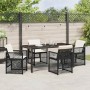 Conjunto de Comedor de Jardín 5 pcs Negro ratán sintético en Mesas de jardín | Comprar online en Foru.es