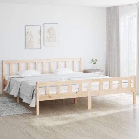 Estructura de cama de madera maciza 160x200 cm de vidaXL, Camas y somieres - Ref: Foro24-810689, Precio: 128,44 €, Descuento: %
