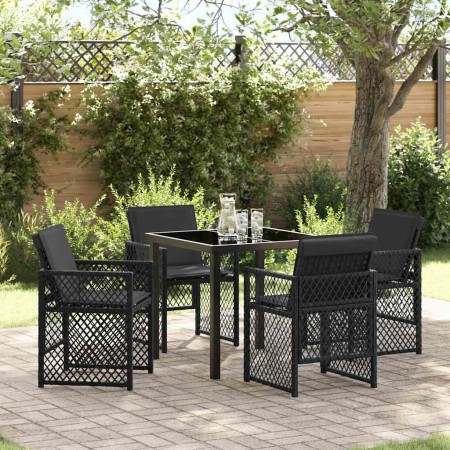 Conjunto de Comedor de Jardín 5 pcs Negro ratán sintético en Mesas de jardín | Comprar online en Foru.es