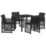 Conjunto de Comedor de Jardín 5 pcs Negro ratán sintético en Mesas de jardín | Comprar online en Foru.es
