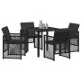 Conjunto de Comedor de Jardín 5 pcs Negro ratán sintético en Mesas de jardín | Comprar online en Foru.es
