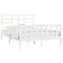 Estructura de cama de madera maciza de pino blanco 140x200 cm de vidaXL, Camas y somieres - Ref: Foro24-3107614, Precio: 132,...