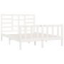 Estructura de cama de madera maciza de pino blanco 140x200 cm de vidaXL, Camas y somieres - Ref: Foro24-3107614, Precio: 132,...