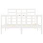 Estructura de cama de madera maciza de pino blanco 140x200 cm de vidaXL, Camas y somieres - Ref: Foro24-3107614, Precio: 132,...