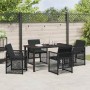 Conjunto de Comedor de Jardín 5 pcs Negro ratán sintético en Mesas de jardín | Comprar online en Foru.es