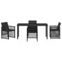 Conjunto de Comedor de Jardín 5 pcs Negro ratán sintético en Mesas de jardín | Comprar online en Foru.es