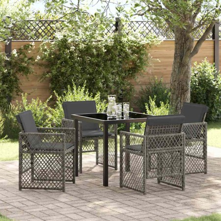 Conjunto de Comedor de Jardín 5 pcs Gris ratán sintético en Mesas de jardín | Comprar online en Foru.es