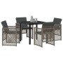 Conjunto de Comedor de Jardín 5 pcs Gris ratán sintético en Mesas de jardín | Comprar online en Foru.es