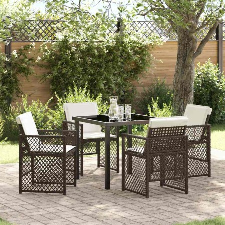 Conjunto de Comedor de Jardín 5 pcs Marrón ratán sintético en Mesas de jardín | Comprar online en Foru.es