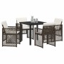Conjunto de Comedor de Jardín 5 pcs Marrón ratán sintético en Mesas de jardín | Comprar online en Foru.es