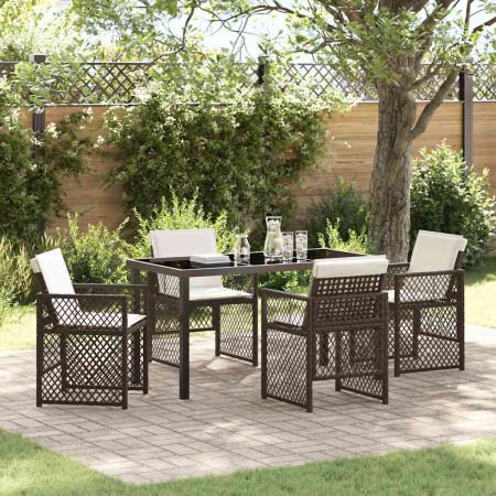 Conjunto de Comedor de Jardín 5 pcs Marrón ratán sintético en Mesas de jardín | Comprar online en Foru.es
