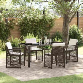 Conjunto de Comedor de Jardín 5 pcs Marrón ratán sintético en Mesas de jardín | Comprar online en Foru.es