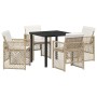 Conjunto de Comedor de Jardín 5 pcs Beige ratán sintético en Mesas de jardín | Comprar online en Foru.es