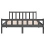 Estructura de cama madera maciza gris King Size 150x200 cm de vidaXL, Camas y somieres - Ref: Foro24-810686, Precio: 132,40 €...