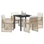 Conjunto de Comedor de Jardín 5 pcs Beige ratán sintético en Mesas de jardín | Comprar online en Foru.es