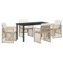 Conjunto de Comedor de Jardín 5 pcs Beige ratán sintético en Mesas de jardín | Comprar online en Foru.es
