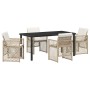 Conjunto de Comedor de Jardín 5 pcs Beige ratán sintético en Mesas de jardín | Comprar online en Foru.es