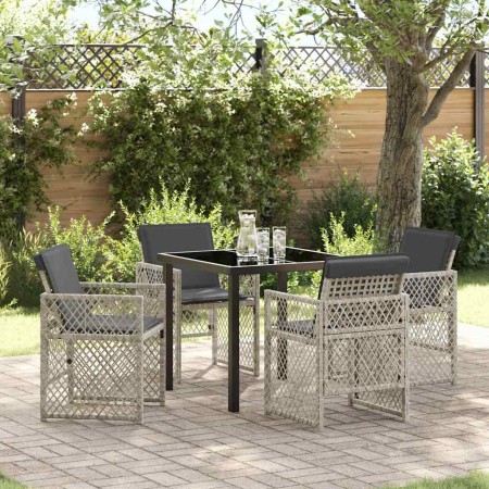 Conjunto de Comedor de Jardín 5 pcs Gris Claro ratán sintético en Mesas de jardín | Comprar online en Foru.es