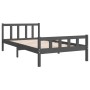 Estructura de cama madera maciza gris 100x200 cm de vidaXL, Camas y somieres - Ref: Foro24-810671, Precio: 114,91 €, Descuent...