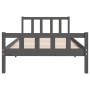 Estructura de cama madera maciza gris 100x200 cm de vidaXL, Camas y somieres - Ref: Foro24-810671, Precio: 114,91 €, Descuent...